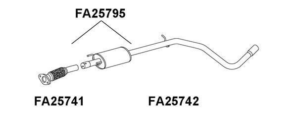 VENEPORTE Средний глушитель выхлопных газов FA25795