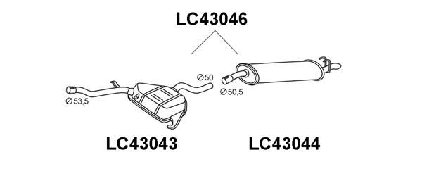 VENEPORTE Глушитель выхлопных газов конечный LC43046