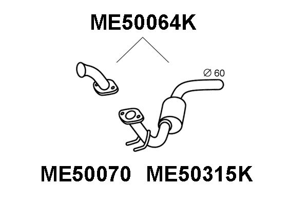 VENEPORTE katalizatoriaus keitiklis ME50064K