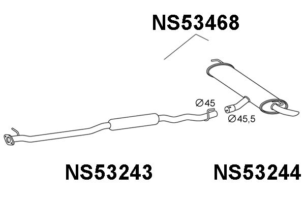 VENEPORTE Глушитель выхлопных газов конечный NS53468