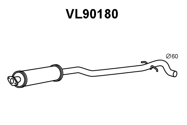 VENEPORTE Средний глушитель выхлопных газов VL90180