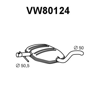 VENEPORTE Средний глушитель выхлопных газов VW80124
