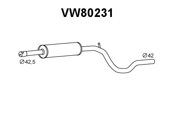VENEPORTE Средний глушитель выхлопных газов VW80231