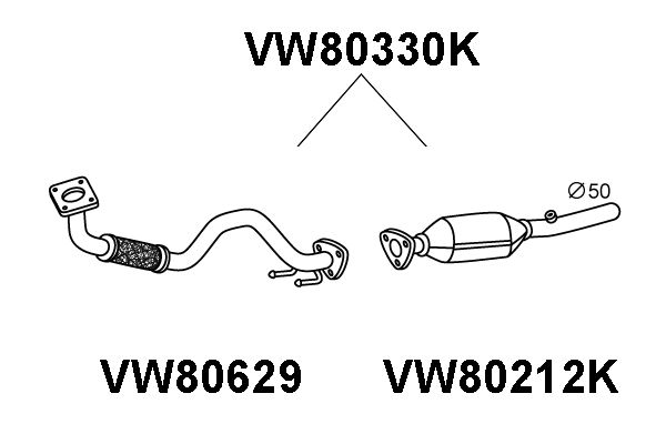 VENEPORTE katalizatoriaus keitiklis VW80330K