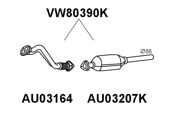 VENEPORTE katalizatoriaus keitiklis VW80390K