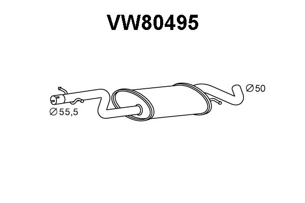VENEPORTE Предглушитель выхлопных газов VW80495
