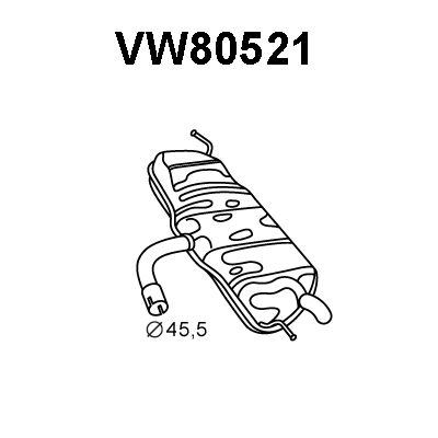 VENEPORTE Глушитель выхлопных газов конечный VW80521