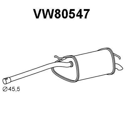 VENEPORTE Глушитель выхлопных газов конечный VW80547
