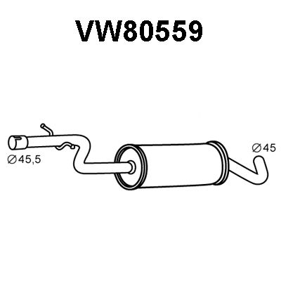 VENEPORTE Средний глушитель выхлопных газов VW80559