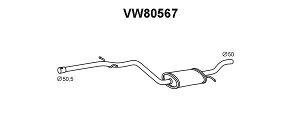 VENEPORTE Средний глушитель выхлопных газов VW80567