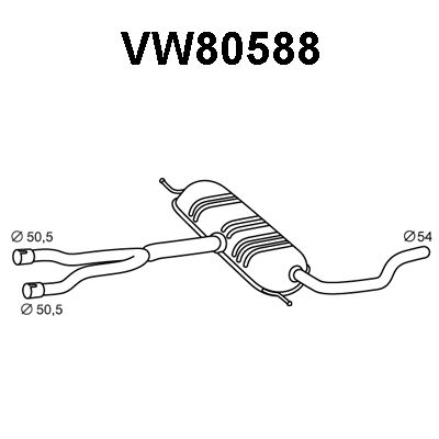 VENEPORTE Средний глушитель выхлопных газов VW80588