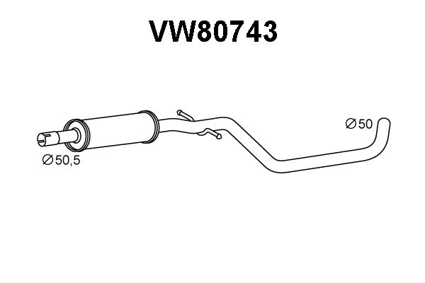 VENEPORTE Предглушитель выхлопных газов VW80743