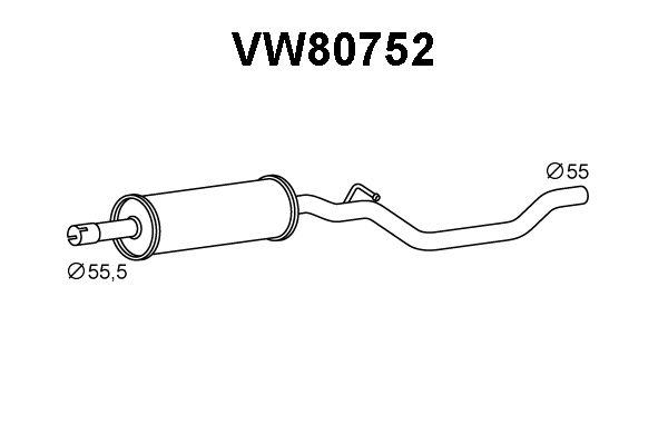 VENEPORTE Предглушитель выхлопных газов VW80752