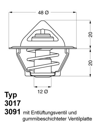 WAHLER termostatas, aušinimo skystis 3017.80