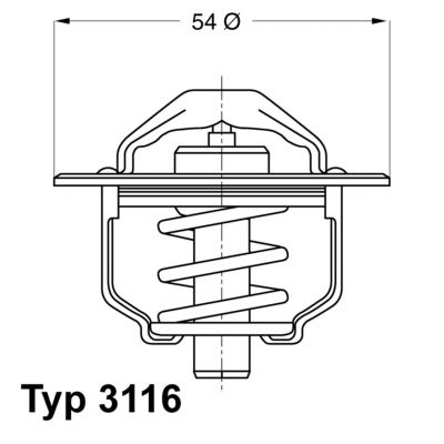 WAHLER termostatas, aušinimo skystis 3116.82D