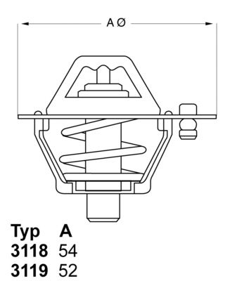 WAHLER termostatas, aušinimo skystis 3119.88D4