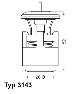 WAHLER termostatas, aušinimo skystis 3143.87D