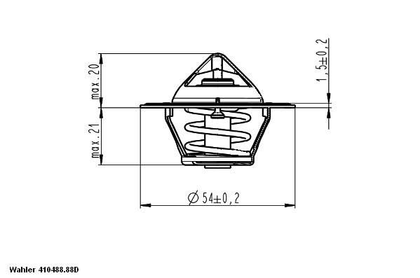 WAHLER termostatas, aušinimo skystis 410488.88D