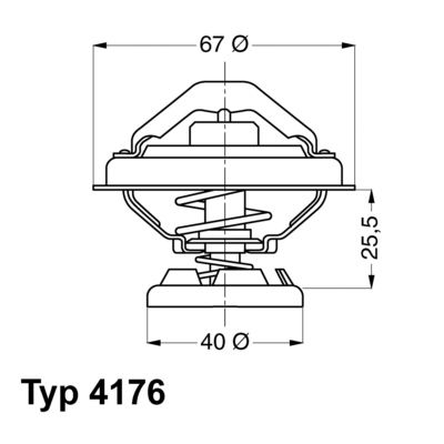 WAHLER termostatas, aušinimo skystis 4176.75D