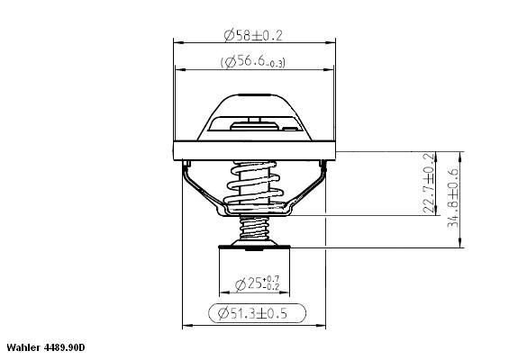 WAHLER termostatas, aušinimo skystis 4489.90D