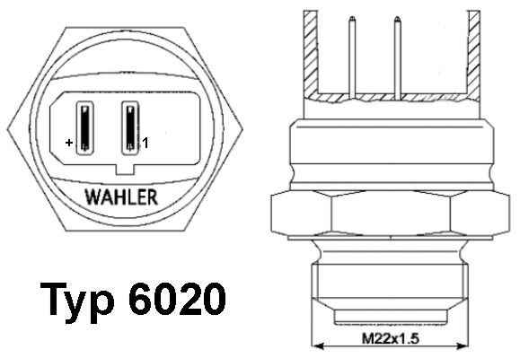 WAHLER temperatūros jungiklis, radiatoriaus ventiliatoriu 6020.92D