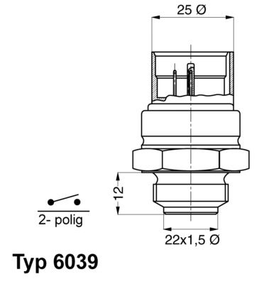 WAHLER Термовыключатель, вентилятор радиатора 6039.95D