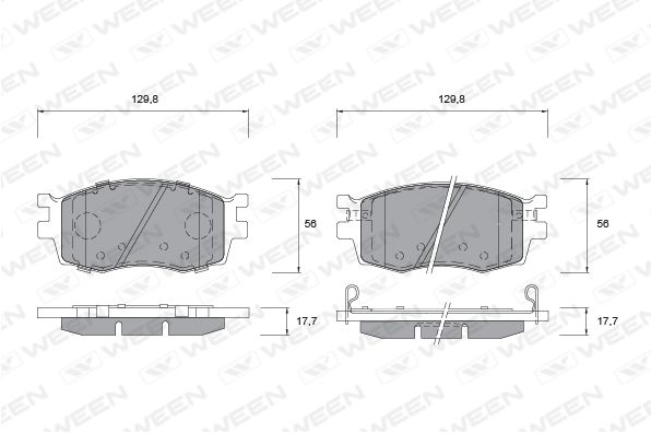 WEEN Комплект тормозных колодок, дисковый тормоз 151-1193