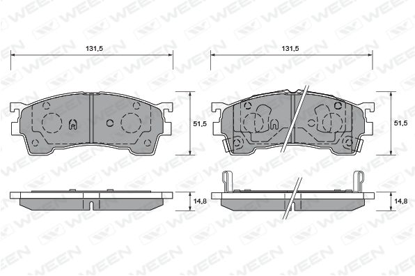 WEEN stabdžių trinkelių rinkinys, diskinis stabdys 151-1370