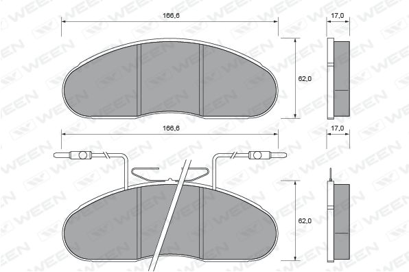 WEEN Комплект тормозных колодок, дисковый тормоз 151-1613