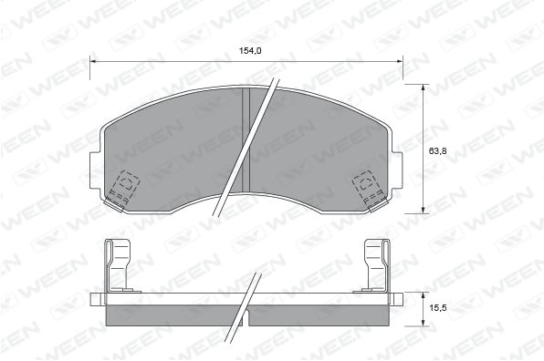 WEEN Комплект тормозных колодок, дисковый тормоз 151-2154