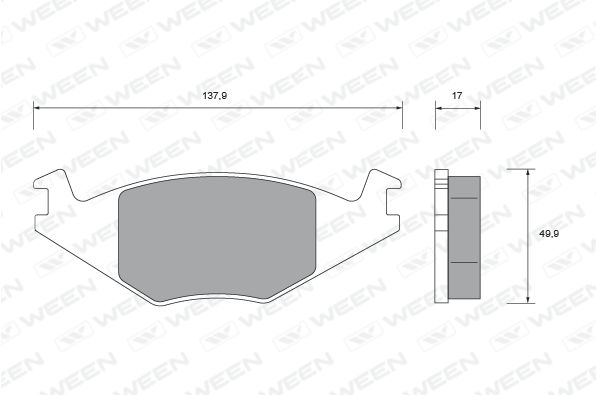 WEEN Комплект тормозных колодок, дисковый тормоз 151-2494