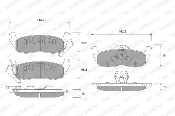 WEEN Комплект тормозных колодок, дисковый тормоз 151-2506