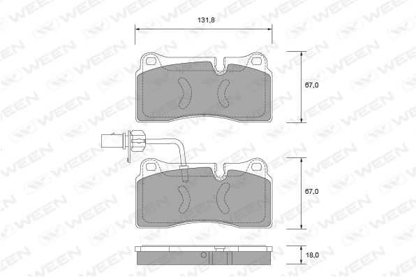 WEEN Комплект тормозных колодок, дисковый тормоз 151-2660