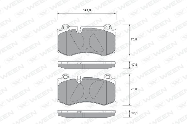 WEEN Комплект тормозных колодок, дисковый тормоз 151-2661