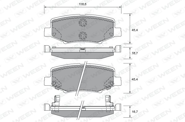 WEEN Комплект тормозных колодок, дисковый тормоз 151-2727