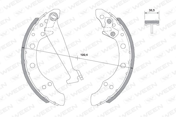 WEEN Комплект тормозных колодок 152-2016