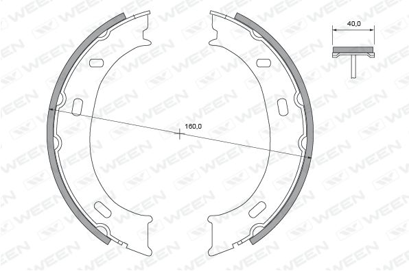 WEEN Комплект тормозных колодок, стояночная тормозная с 152-2112