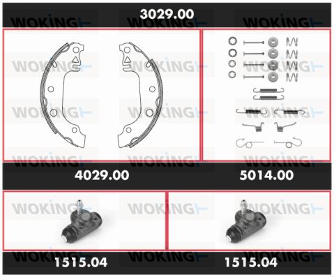 WOKING Комплект тормозов, барабанный тормозной механизм 3029.00