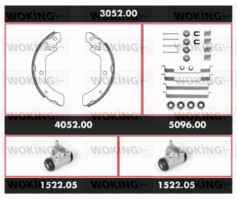 WOKING stabdžių rinkinys, būgniniai stabdžiai 3052.00