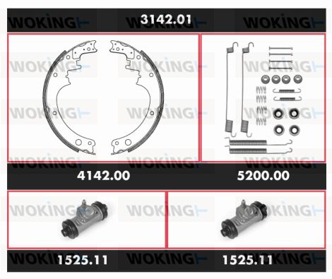 WOKING stabdžių rinkinys, būgniniai stabdžiai 3142.01