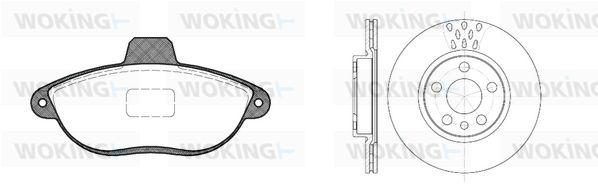 WOKING stabdžių rinkinys, diskiniai stabdžiai 87023.00