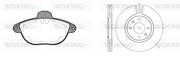 WOKING Комплект тормозов, дисковый тормозной механизм 87083.00