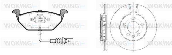 WOKING Комплект тормозов, дисковый тормозной механизм 87333.10