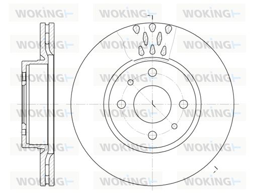 WOKING stabdžių diskas D6186.10