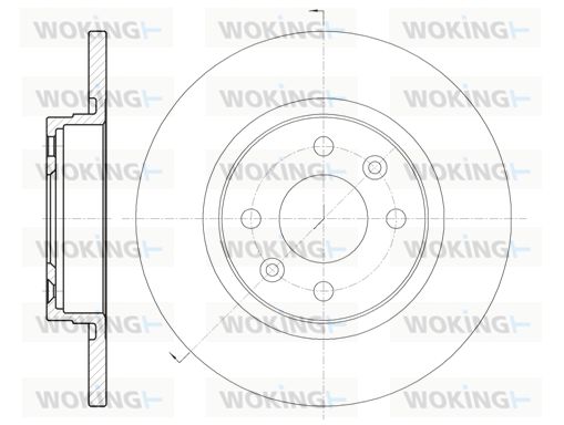 WOKING stabdžių diskas D6809.00