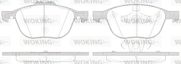 WOKING Комплект тормозных колодок, дисковый тормоз P11823.50