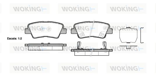 WOKING Комплект тормозных колодок, дисковый тормоз P12623.02