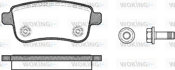 WOKING Комплект тормозных колодок, дисковый тормоз P12873.00