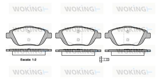 WOKING Комплект тормозных колодок, дисковый тормоз P12923.00