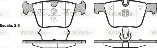 WOKING stabdžių trinkelių rinkinys, diskinis stabdys P13163.00